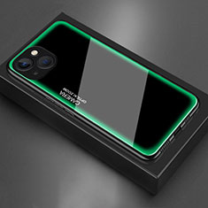 Coque Rebord Contour Silicone et Vitre Miroir Housse Etui pour Apple iPhone 15 Plus Vert