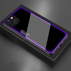 Coque Rebord Contour Silicone et Vitre Miroir Housse Etui pour Apple iPhone 15 Plus Violet