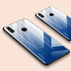 Coque Rebord Contour Silicone et Vitre Miroir Housse Etui pour Huawei Honor 10 Lite Bleu