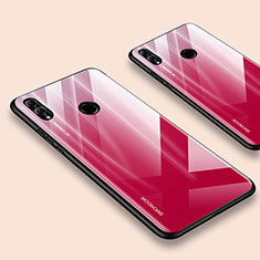 Coque Rebord Contour Silicone et Vitre Miroir Housse Etui pour Huawei Honor 10 Lite Rouge