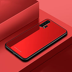 Coque Rebord Contour Silicone et Vitre Miroir Housse Etui pour Huawei Honor 20 Pro Rouge