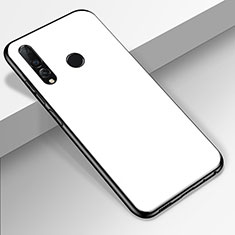 Coque Rebord Contour Silicone et Vitre Miroir Housse Etui pour Huawei Honor 20E Blanc