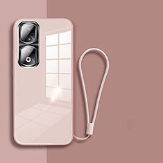 Coque Rebord Contour Silicone et Vitre Miroir Housse Etui pour Huawei Honor 90 Pro 5G Or Rose