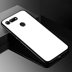 Coque Rebord Contour Silicone et Vitre Miroir Housse Etui pour Huawei Honor V20 Blanc