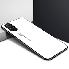 Coque Rebord Contour Silicone et Vitre Miroir Housse Etui pour Huawei Nova 8 Pro 5G Blanc