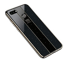 Coque Rebord Contour Silicone et Vitre Miroir Housse Etui pour Huawei Y9 (2018) Noir