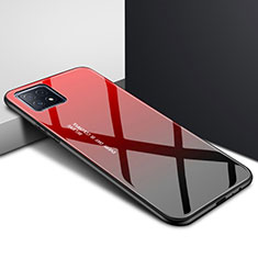 Coque Rebord Contour Silicone et Vitre Miroir Housse Etui pour Oppo A73 5G Rouge