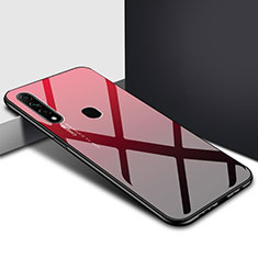 Coque Rebord Contour Silicone et Vitre Miroir Housse Etui pour Oppo A8 Rouge