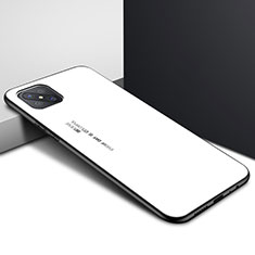 Coque Rebord Contour Silicone et Vitre Miroir Housse Etui pour Oppo A92s 5G Blanc