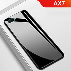 Coque Rebord Contour Silicone et Vitre Miroir Housse Etui pour Oppo AX7 Noir