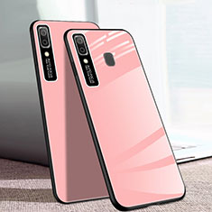 Coque Rebord Contour Silicone et Vitre Miroir Housse Etui pour Samsung Galaxy A20e Rose