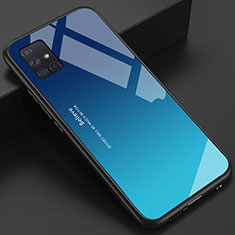 Coque Rebord Contour Silicone et Vitre Miroir Housse Etui pour Samsung Galaxy M40S Bleu Ciel