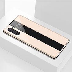 Coque Rebord Contour Silicone et Vitre Miroir Housse Etui pour Samsung Galaxy Note 10 5G Or