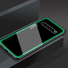 Coque Rebord Contour Silicone et Vitre Miroir Housse Etui pour Samsung Galaxy S10 5G SM-G977B Vert