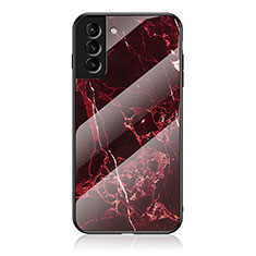 Coque Rebord Contour Silicone et Vitre Miroir Housse Etui pour Samsung Galaxy S21 Plus 5G Rouge