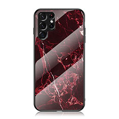 Coque Rebord Contour Silicone et Vitre Miroir Housse Etui pour Samsung Galaxy S25 Ultra 5G Rouge