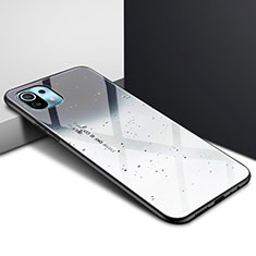 Coque Rebord Contour Silicone et Vitre Miroir Housse Etui pour Xiaomi Mi 11 Lite 5G Gris