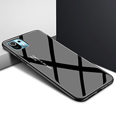 Coque Rebord Contour Silicone et Vitre Miroir Housse Etui pour Xiaomi Mi 11 Lite 5G Noir