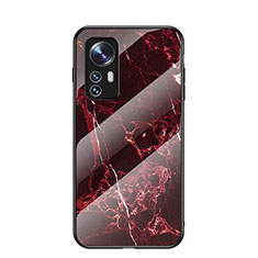 Coque Rebord Contour Silicone et Vitre Miroir Housse Etui pour Xiaomi Mi 12S Pro 5G Rouge