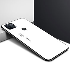 Coque Rebord Contour Silicone et Vitre Miroir Housse Etui pour Xiaomi Redmi 10A 4G Blanc