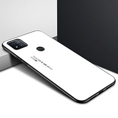 Coque Rebord Contour Silicone et Vitre Miroir Housse Etui pour Xiaomi Redmi 9 Activ Blanc