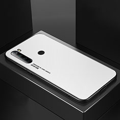 Coque Rebord Contour Silicone et Vitre Miroir Housse Etui pour Xiaomi Redmi Note 8 (2021) Blanc