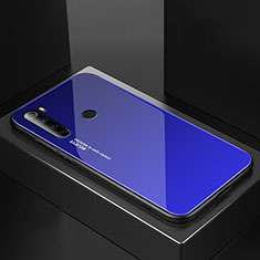 Coque Rebord Contour Silicone et Vitre Miroir Housse Etui pour Xiaomi Redmi Note 8T Bleu