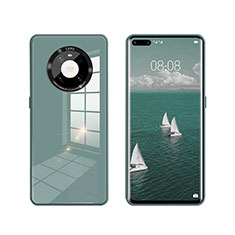 Coque Rebord Contour Silicone et Vitre Miroir Housse Etui T01 pour Huawei Mate 40 Pro Vert