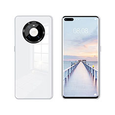 Coque Rebord Contour Silicone et Vitre Miroir Housse Etui T01 pour Huawei Mate 40E Pro 4G Blanc