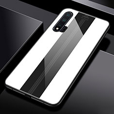 Coque Rebord Contour Silicone et Vitre Miroir Housse Etui T01 pour Huawei Nova 6 5G Blanc