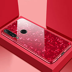 Coque Rebord Contour Silicone et Vitre Miroir Housse Etui T01 pour Huawei P30 Lite New Edition Rouge