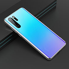 Coque Rebord Contour Silicone et Vitre Miroir Housse Etui T01 pour Huawei P30 Pro New Edition Bleu Ciel