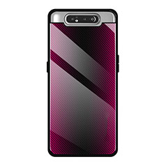 Coque Rebord Contour Silicone et Vitre Miroir Housse Etui T01 pour Samsung Galaxy A90 4G Rose Rouge