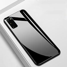 Coque Rebord Contour Silicone et Vitre Miroir Housse Etui T01 pour Samsung Galaxy S20 Noir