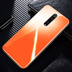 Coque Rebord Contour Silicone et Vitre Miroir Housse Etui T01 pour Xiaomi Redmi K20 Orange