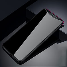 Coque Rebord Contour Silicone et Vitre Miroir Housse Etui T02 pour Oppo Find X Super Flash Edition Noir