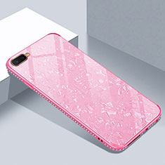 Coque Rebord Contour Silicone et Vitre Miroir Housse Etui T02 pour Oppo R17 Neo Rose