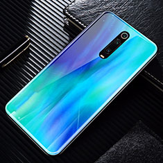 Coque Rebord Contour Silicone et Vitre Miroir Housse Etui T02 pour Xiaomi Mi 9T Bleu Ciel