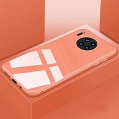 Coque Rebord Contour Silicone et Vitre Miroir Housse Etui T03 pour Huawei Mate 30 Pro Orange