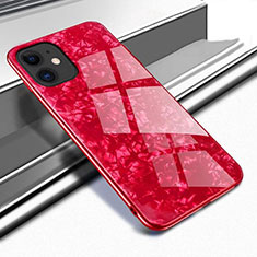 Coque Rebord Contour Silicone et Vitre Miroir Housse Etui T04 pour Apple iPhone 11 Rouge