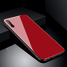 Coque Rebord Contour Silicone et Vitre Miroir Housse Etui T04 pour Samsung Galaxy A70S Rouge