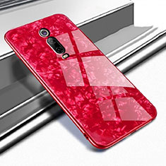 Coque Rebord Contour Silicone et Vitre Miroir Housse Etui T04 pour Xiaomi Redmi K20 Pro Rouge