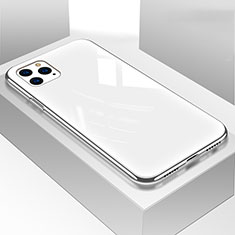 Coque Rebord Contour Silicone et Vitre Miroir Housse Etui T05 pour Apple iPhone 11 Pro Blanc