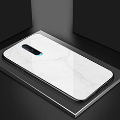 Coque Rebord Contour Silicone et Vitre Miroir Housse Etui T06 pour Oppo R17 Pro Blanc