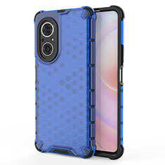 Coque Rebord Contour Silicone et Vitre Transparente Housse Etui 360 Degres AM1 pour Huawei Honor 50 SE 5G Bleu