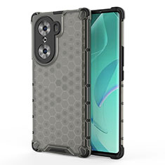 Coque Rebord Contour Silicone et Vitre Transparente Housse Etui 360 Degres AM1 pour Huawei Honor 60 Pro 5G Noir