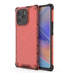 Coque Rebord Contour Silicone et Vitre Transparente Housse Etui 360 Degres AM1 pour Huawei Honor 60 SE 5G Rouge