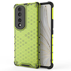 Coque Rebord Contour Silicone et Vitre Transparente Housse Etui 360 Degres AM1 pour Huawei Honor 70 Pro 5G Vert