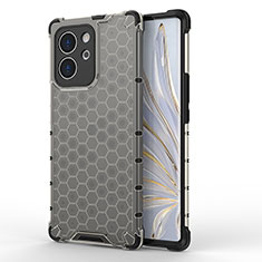 Coque Rebord Contour Silicone et Vitre Transparente Housse Etui 360 Degres AM1 pour Huawei Honor 80 SE 5G Noir