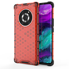 Coque Rebord Contour Silicone et Vitre Transparente Housse Etui 360 Degres AM1 pour Huawei Honor Magic3 Pro 5G Rouge